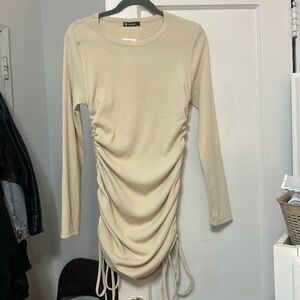 Ribbed knit fabric mini or midi dress